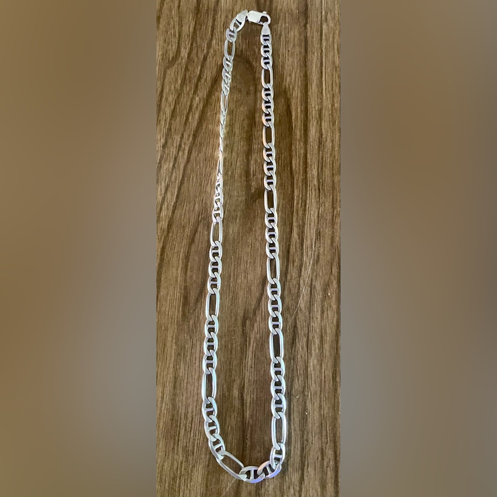 SOLD 18 & 1/2” Marine Figaro 925 Silver Necklace SOLD